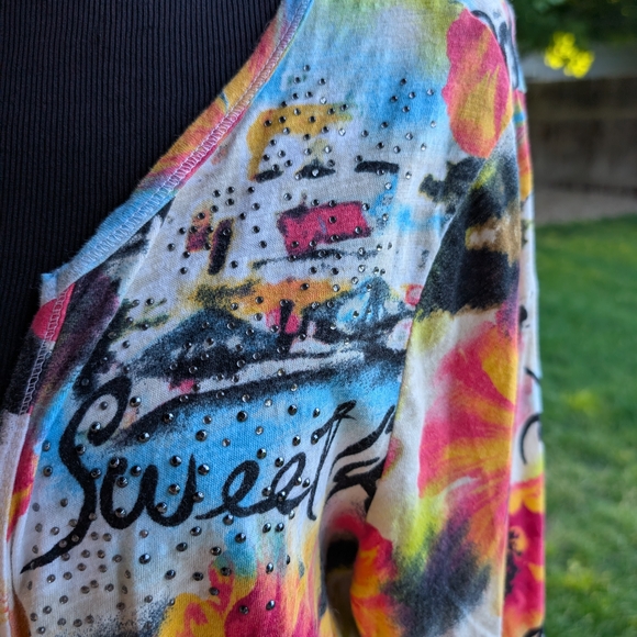 Thomas & Olivia Colorful Women's Jacket with Artistic Floral Print - Picture 2 of 6